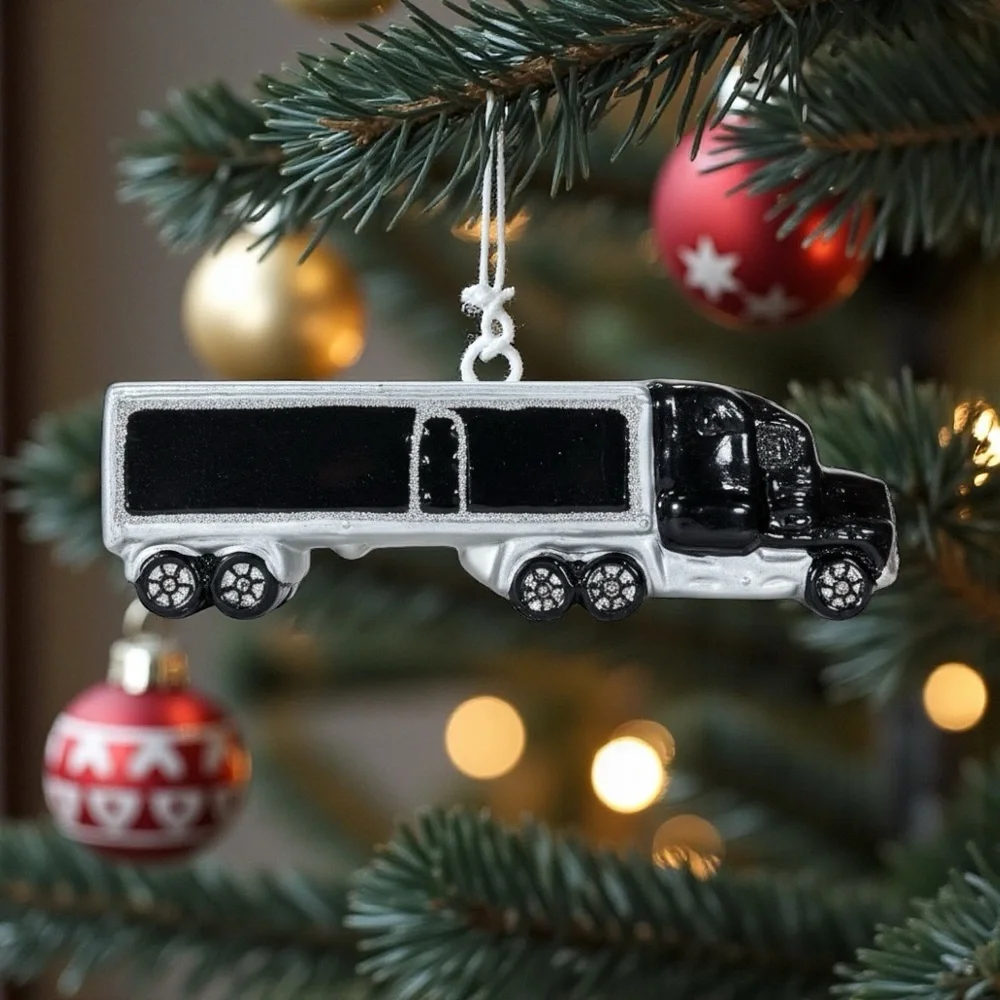 Christmas Tree Ornament Semi Truck Big Rig Tractor Trailer 18 wheeler